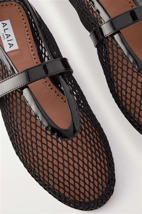 fendi leather-trimmed mesh flats|Women's Luxury Ballet Flats & Designer Ballerinas .